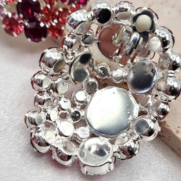 New ZARA clip on exaggerated crystal pastel statement earrings - Picture 7 of 11